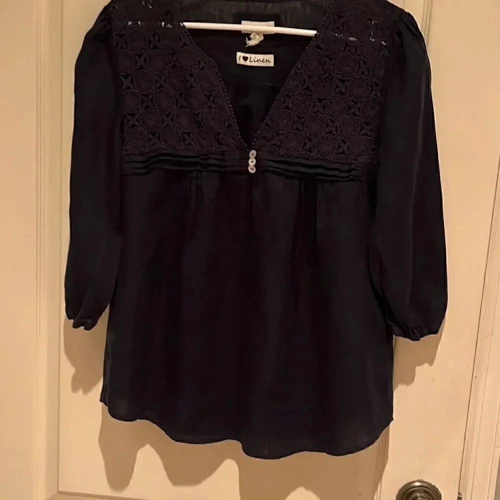 Anthropology Malvin Linen blouse. size S